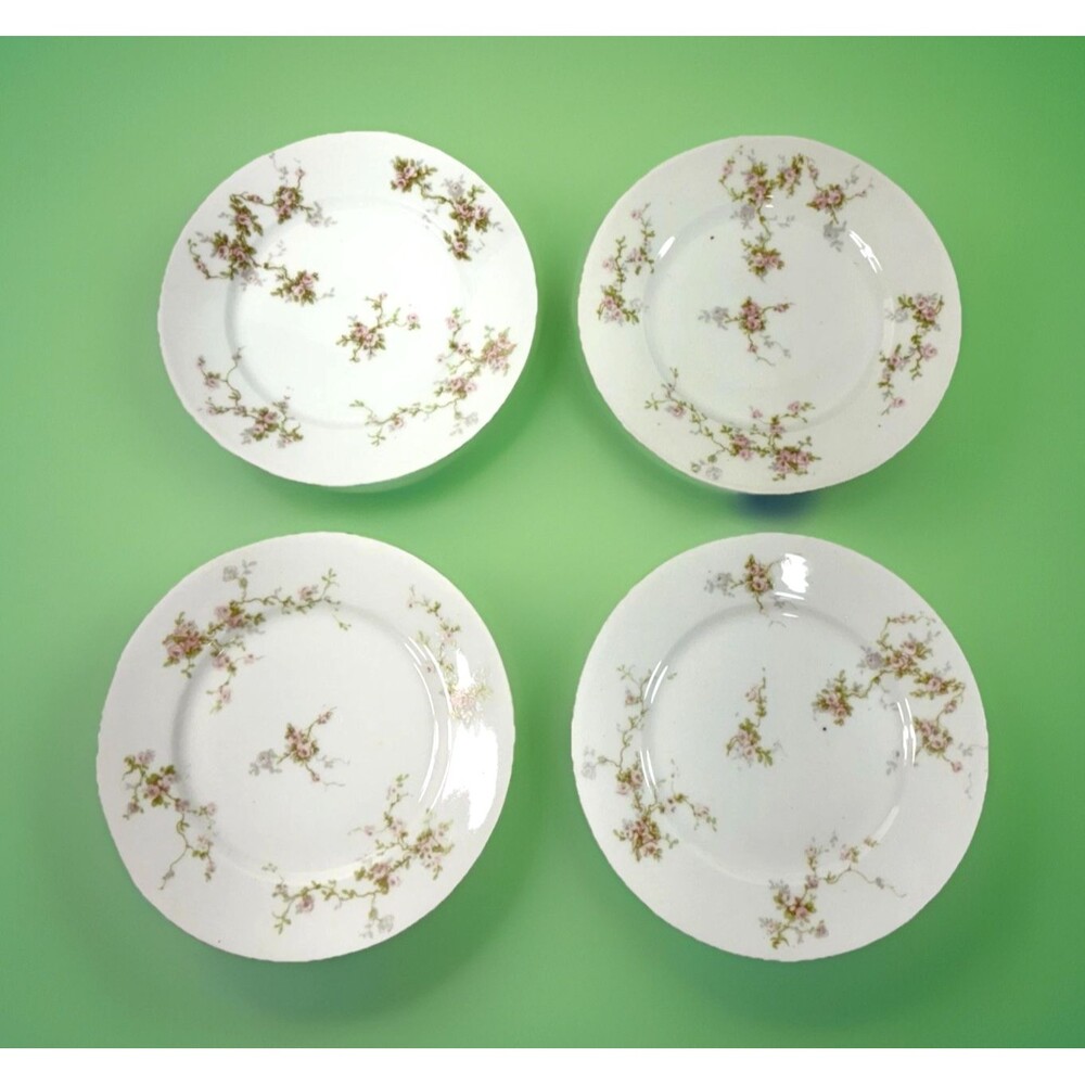 Theodor Haviland Limoges France Lot of 4 Vintage Porcelain Bread Plates